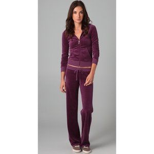 Juicy Couture Burgundy Plum Velour Tracksuit Small